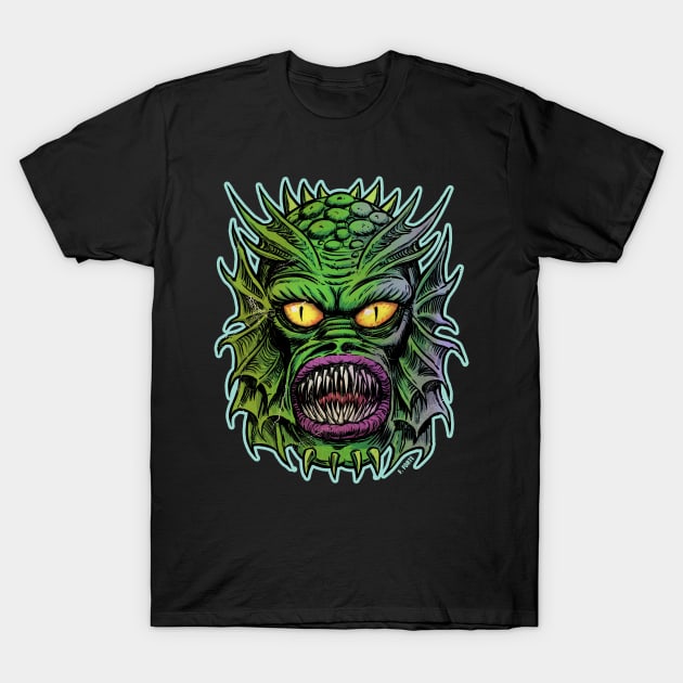 Swamp Creature Frankenhorrors Vintage monster movie graphic T-Shirt by AtomicMadhouse